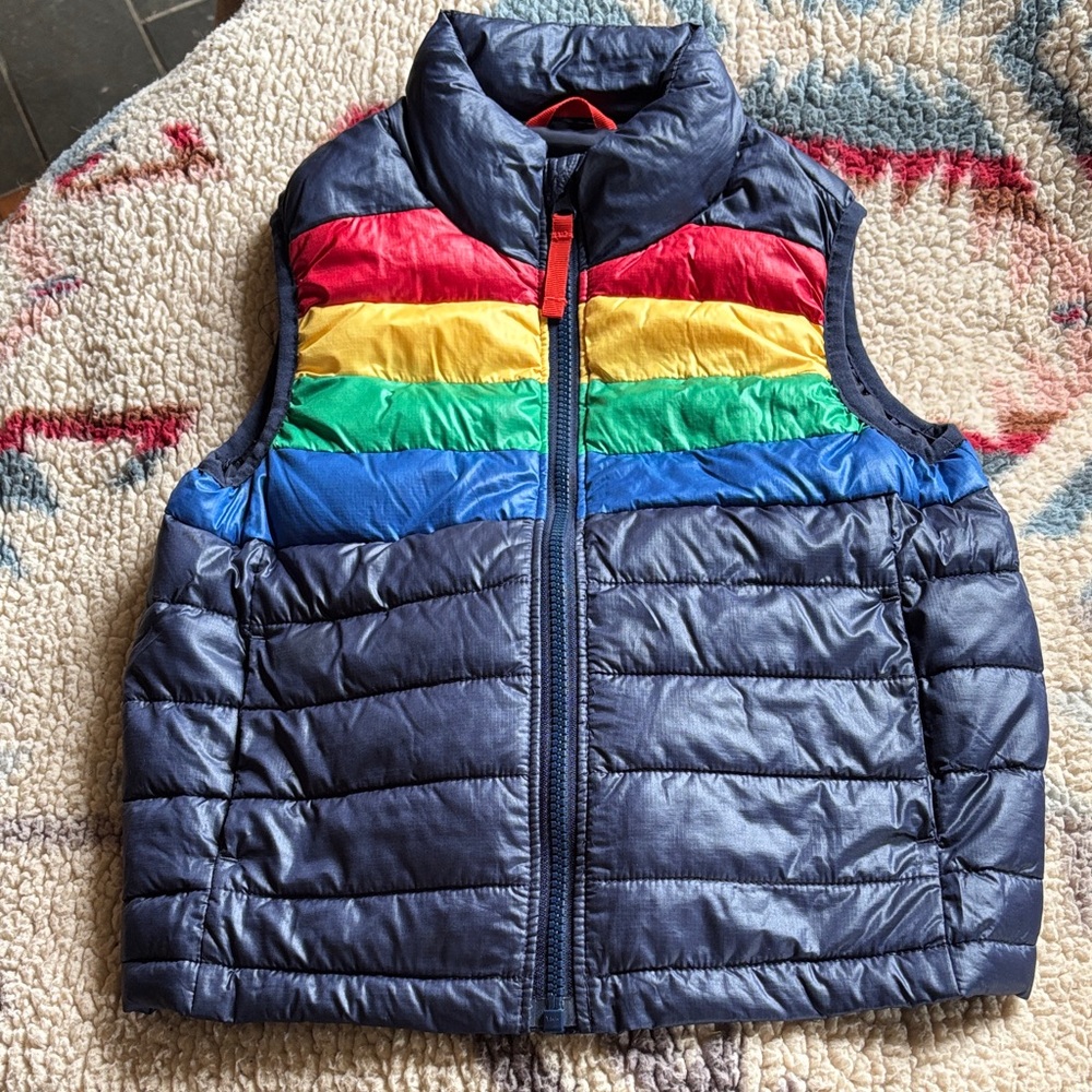 Primary Multicolor Striped Kids Vest